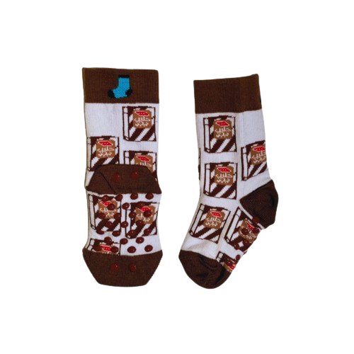 Milk Chocolate anti-slip socks [9-24 months]